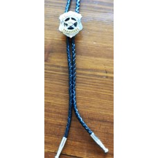 Bolo Tie US Marshal Tombstone Concho and Nickel Plated Tips.